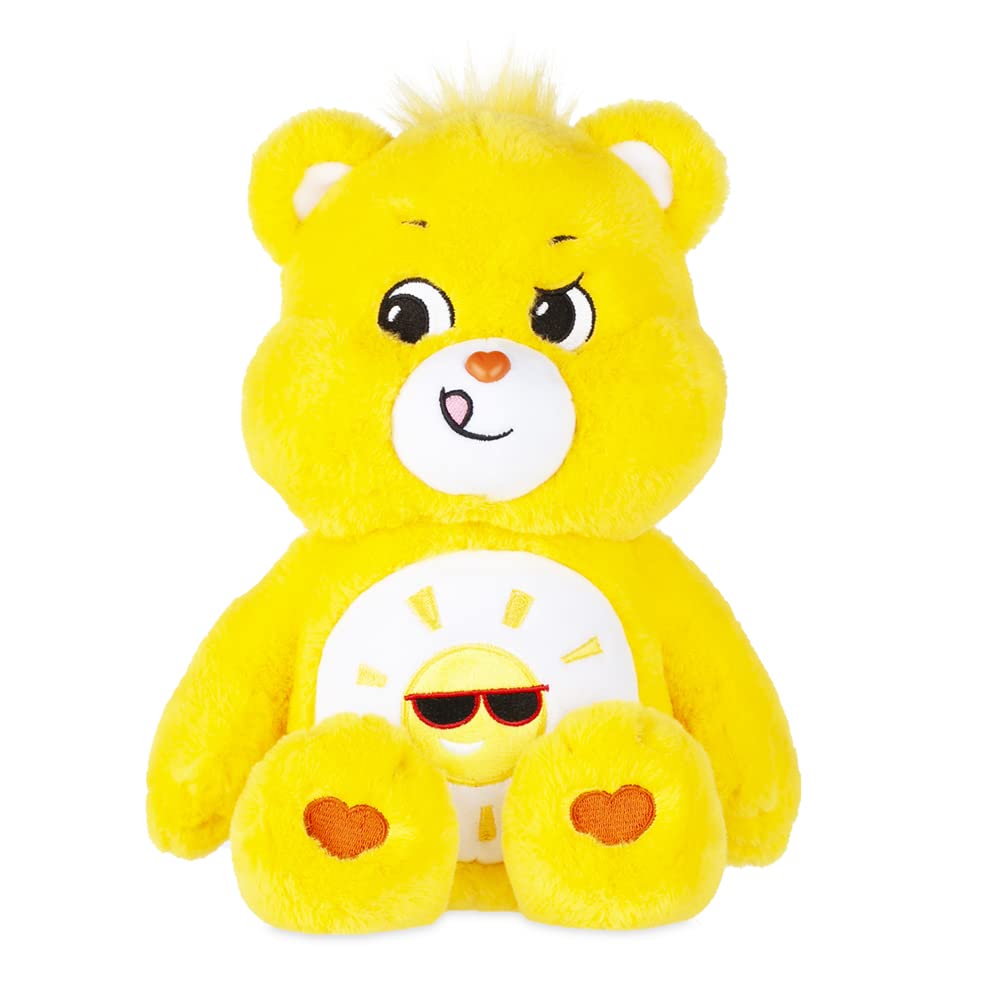 Care Bears | Funshine Bear 35cm Medium Plush | Collectable Cute Plush Toy, Cuddly Toys for Children, Soft Toys for Girls and Boys, Cute Teddies Suitable for Girls and Boys Ages 4+ | Basic Fun 22087