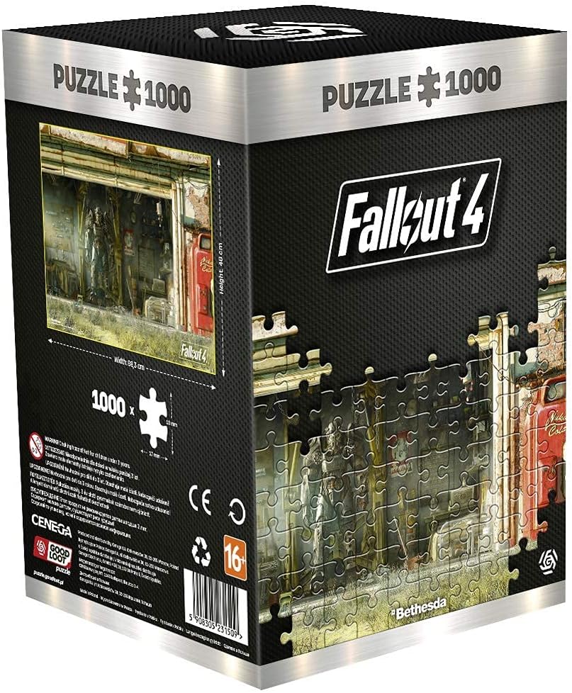 Fallout 4 Garage - puzzel 1000 stukjes 68cm x 48cm | inclusief poster en tas | Game-artwork voor volwassenen en tieners 1000 pcs Fallout 4 Garage