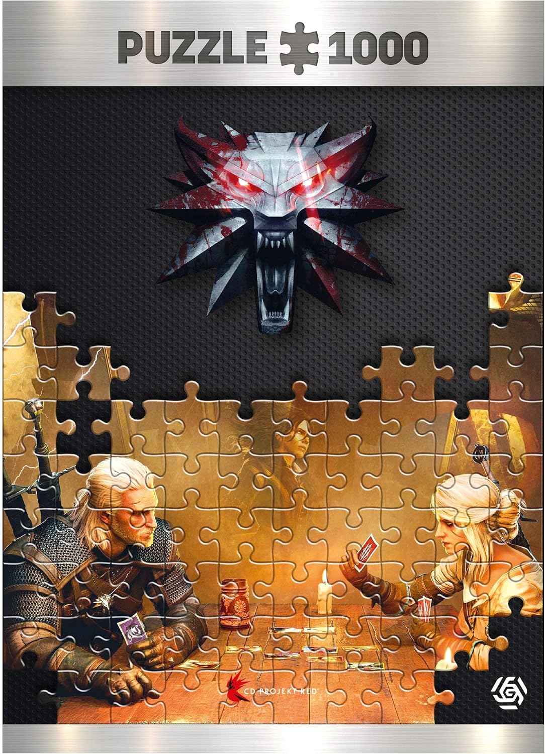 The Witcher Playing Gwent | 1000 Piece Jigsaw Puzzle | Includes Poster and Bag | 68 x 48 | for Adults & Kids Age 14 Years and Up | Perfect for Christmas and Birthday Present | Game-Artwork | Premium 1000 pcs The Witcher Playing Gwent