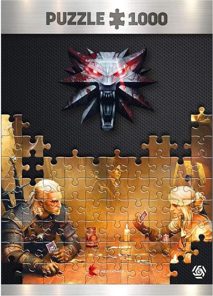 The Witcher Playing Gwent | 1000 Piece Jigsaw Puzzle | Includes Poster and Bag | 68 x 48 | for Adults & Kids Age 14 Years and Up | Perfect for Christmas and Birthday Present | Game-Artwork | Premium 1000 pcs The Witcher Playing Gwent