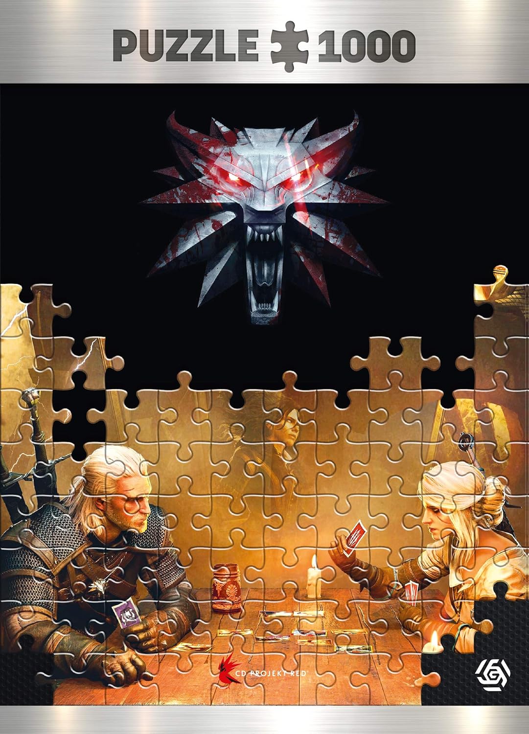 The Witcher Playing Gwent | 1000 Piece Jigsaw Puzzle | Includes Poster and Bag | 68 x 48 | for Adults & Kids Age 14 Years and Up | Perfect for Christmas and Birthday Present | Game-Artwork | Premium 1000 pcs The Witcher Playing Gwent