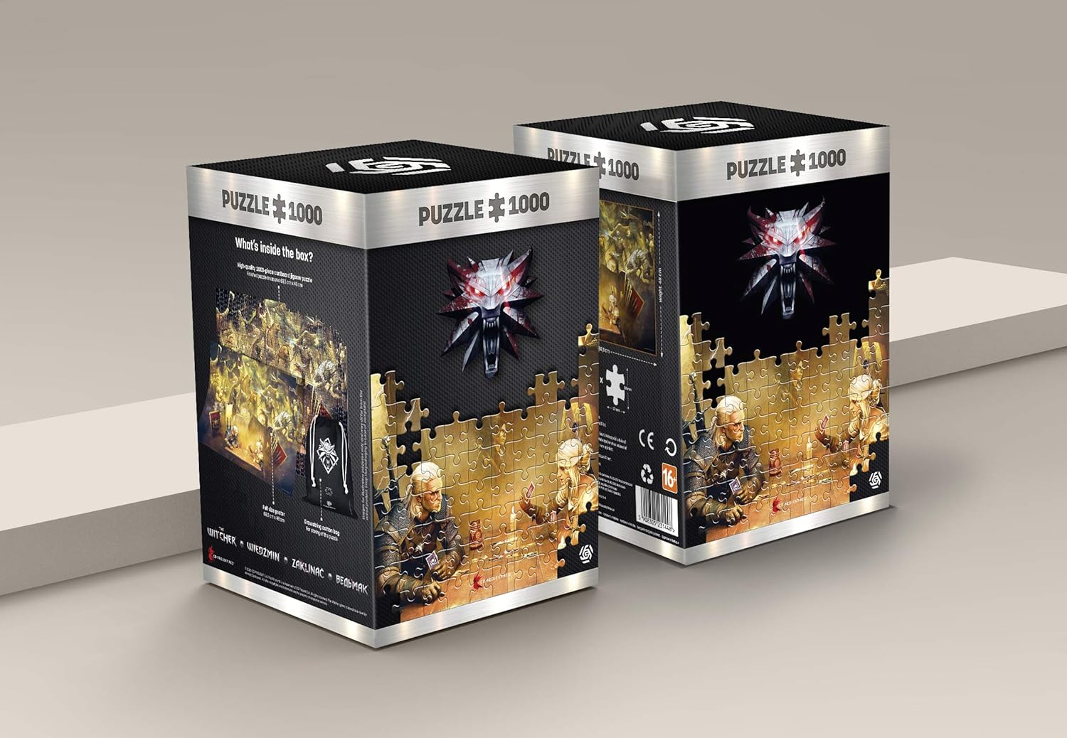 The Witcher Playing Gwent | 1000 Piece Jigsaw Puzzle | Includes Poster and Bag | 68 x 48 | for Adults & Kids Age 14 Years and Up | Perfect for Christmas and Birthday Present | Game-Artwork | Premium 1000 pcs The Witcher Playing Gwent