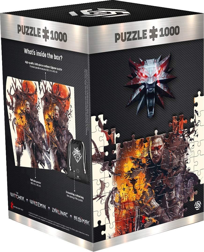 The Witcher 3: Wild Hunt Monsters | 1000 Piece Jigsaw Puzzle | Includes Poster and Bag | 68 x 48 | for Adults & Kids Age 14 Years and Up | Perfect for Christmas and Birthday Present | Game-Artwork