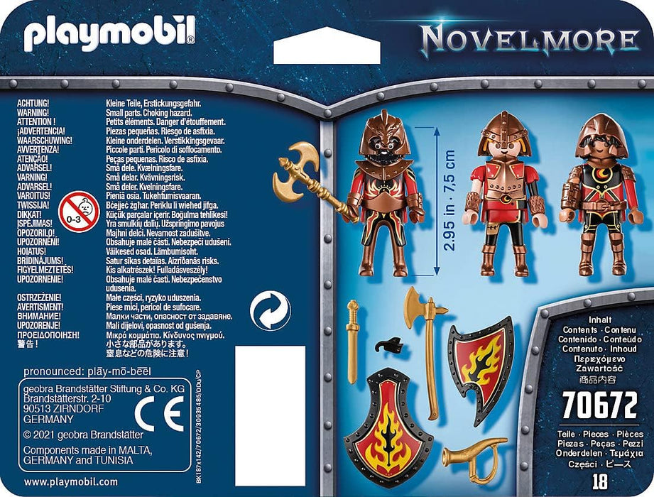 PLAYMOBIL 70672 Novelmore Knights Burnham Raiders 3 Figure Set, for Children Ages 4+