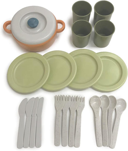 Andreu Toys- Bio Dinner Set (4 People) -In A Box Juguetes de Cocina, sólido, Multicolor (15604