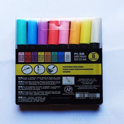 Posca - PC3M - Fine Tip Pen - Soft Colors, 8 pc