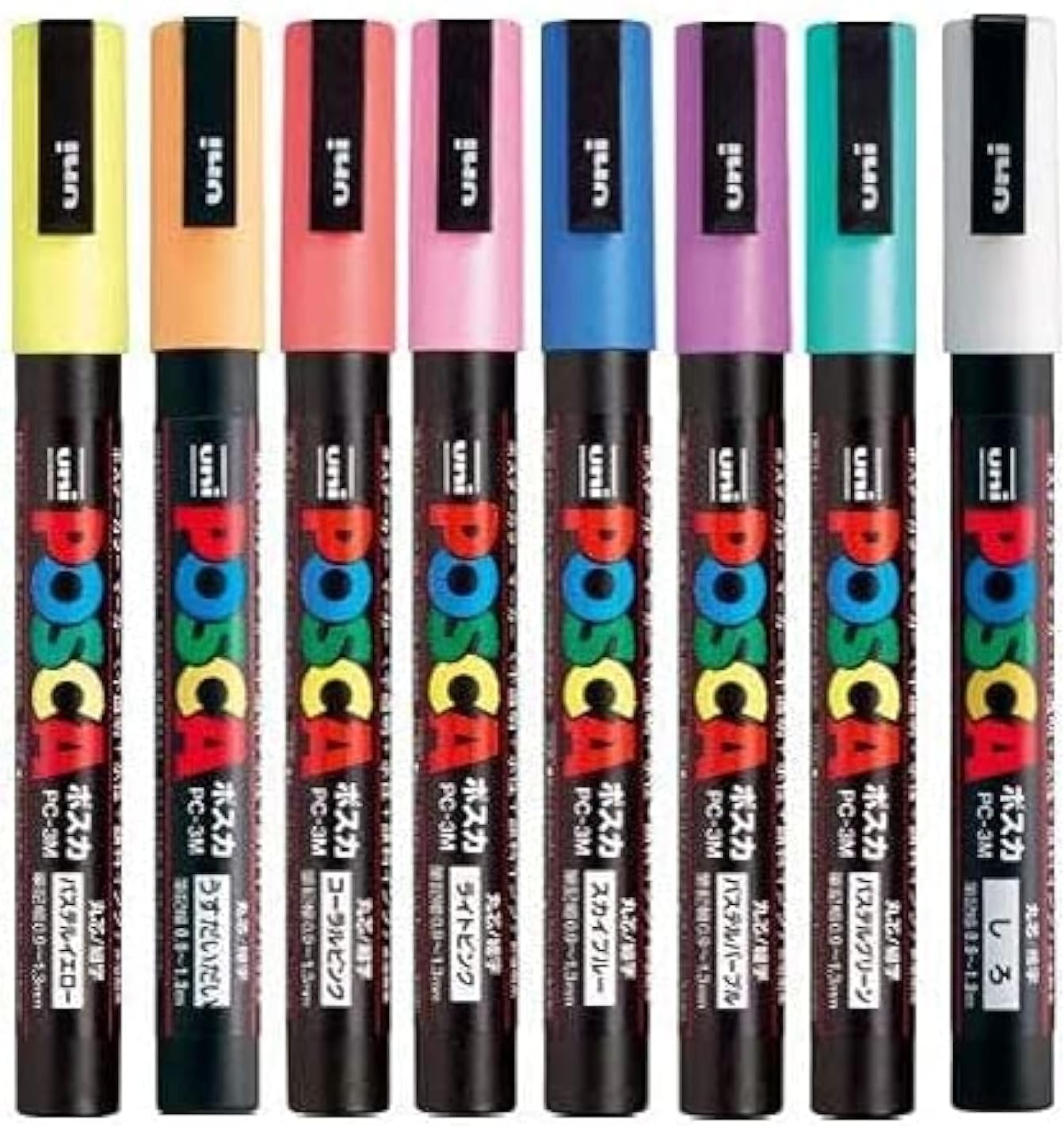 Posca - PC3M - Fine Tip Pen - Soft Colors, 8 pc