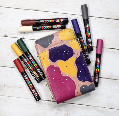 Posca PC-5M Water Based Permanent Marker Paint Pens. Premium Medium Tip for Arts and Crafts. Multi-surface Use On Wood, Metal, Paper, Cardboard, Glass, Fabric, Ceramic & Stone. Set of 8 Deep Colours