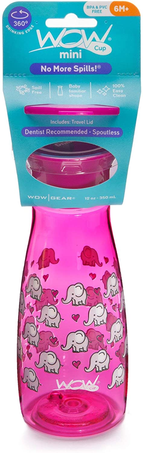 WOW CUP MINI 360 Sippy Cup, Pink, 12 oz / 350 ml