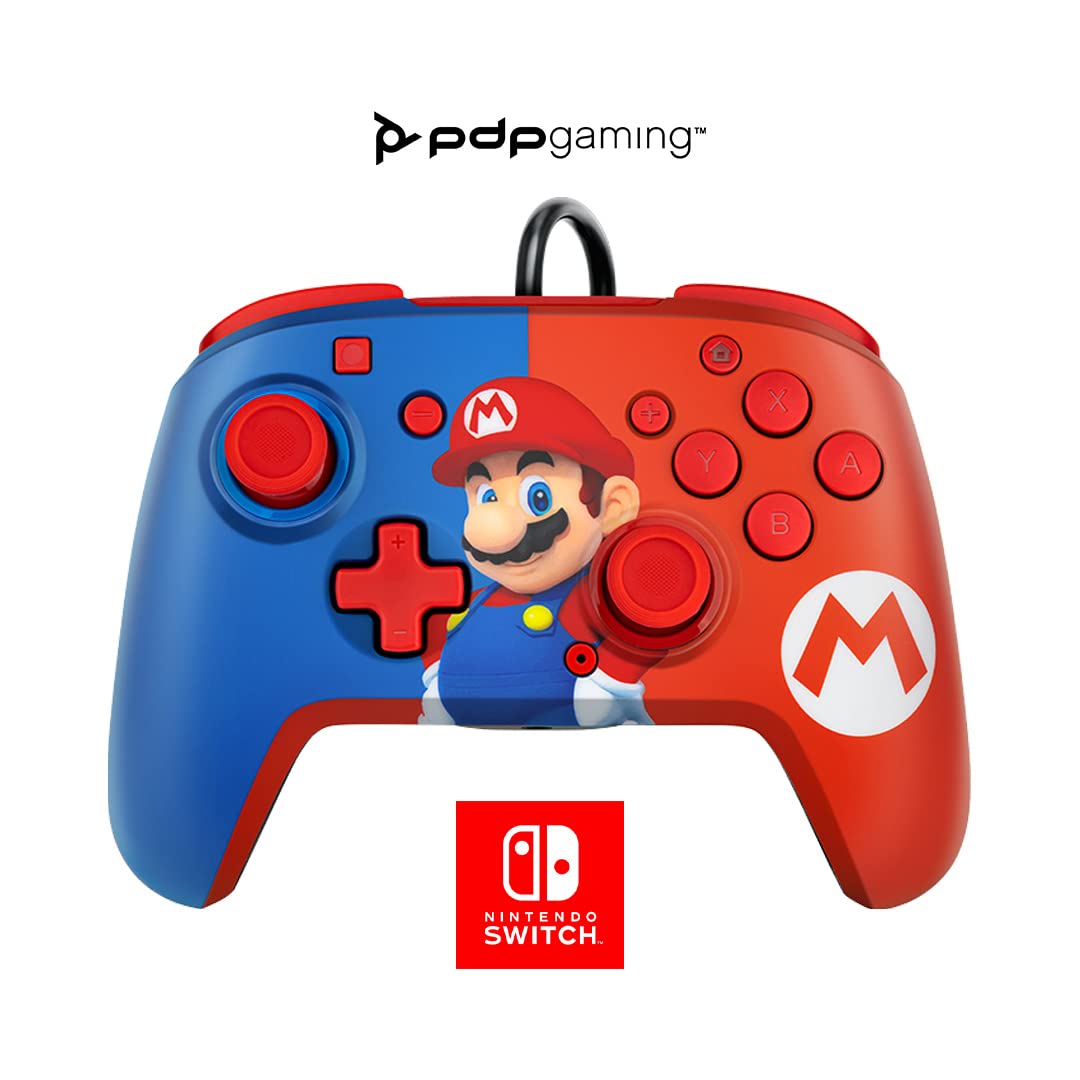 PDP Nintendo Switch Faceoff Deluxe+ Controller Cablato Audio Mario - Nintendo Switch