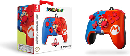 PDP Nintendo Switch Faceoff Deluxe+ Controller Cablato Audio Mario - Nintendo Switch