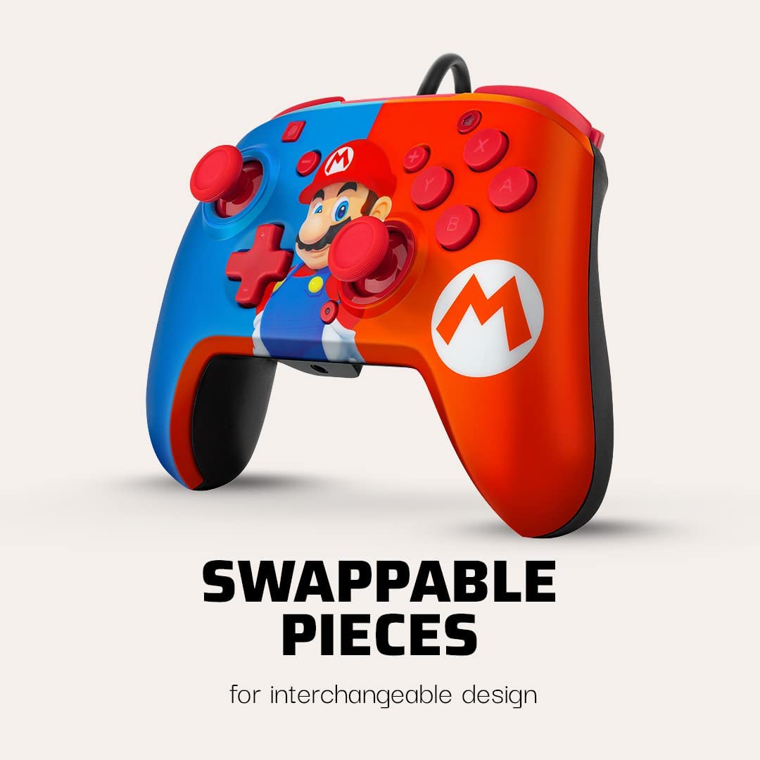 PDP Nintendo Switch Faceoff Deluxe+ Controller Cablato Audio Mario - Nintendo Switch