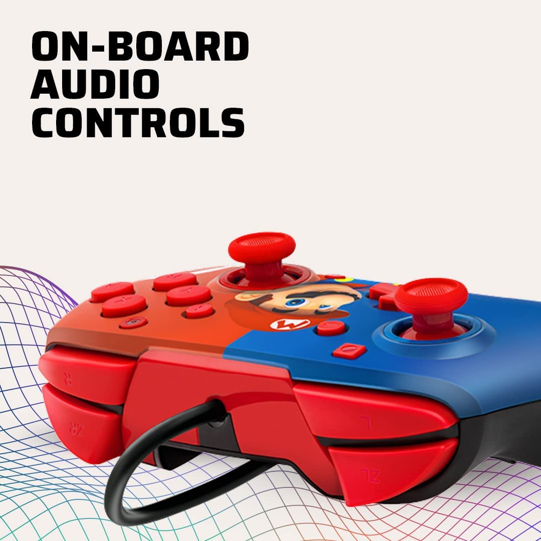 PDP Nintendo Switch Faceoff Deluxe+ Controller Cablato Audio Mario - Nintendo Switch