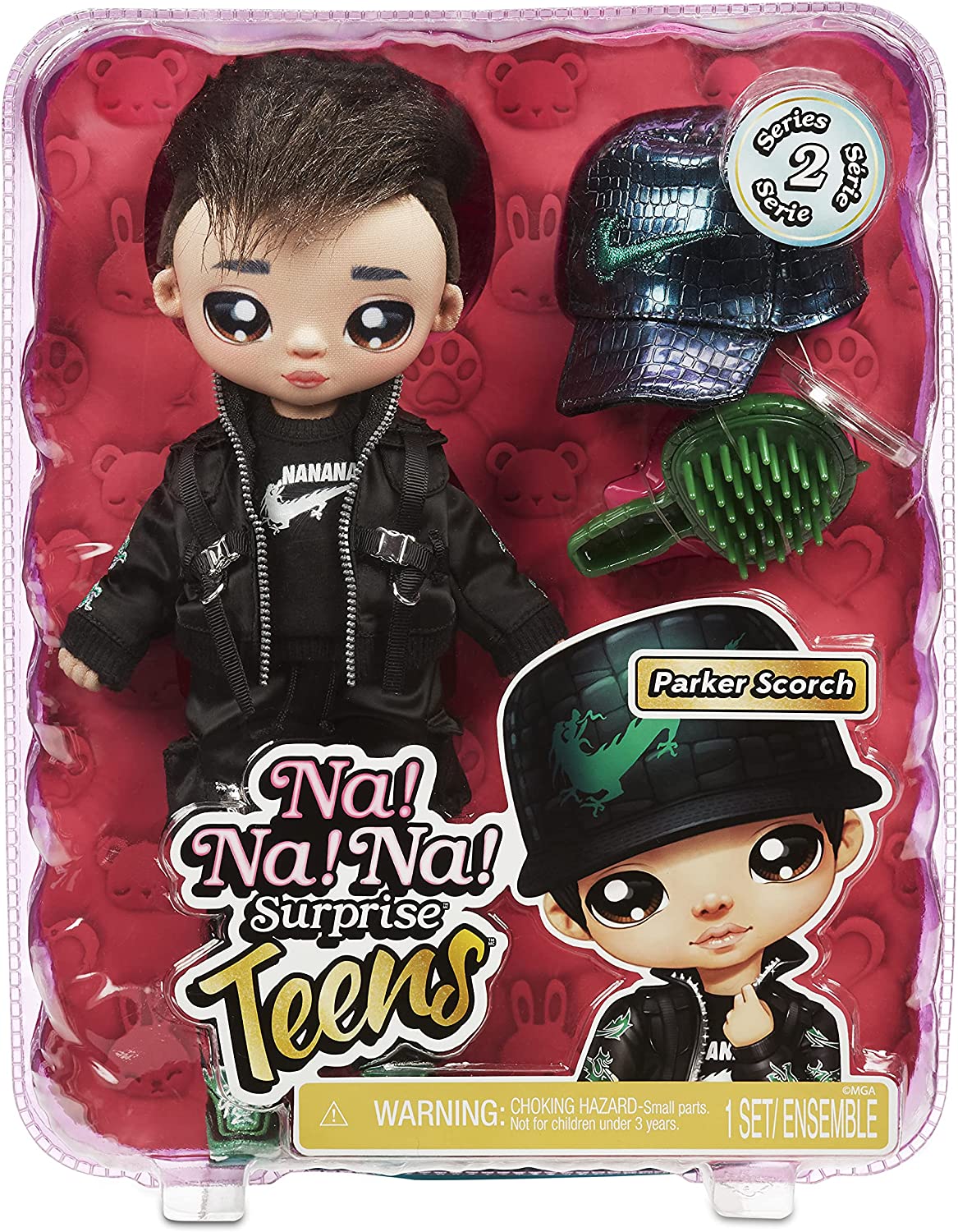 Na! Na! Na! Surprise 575528EUC Teens Fashion Doll-Collectable-27.94cm Soft Fabric Boy Doll, Dragon Inspired-Parker Scorch, 28 CM