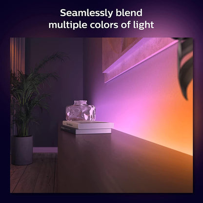 Philips Hue New Gradient Light Strip 1m Extension. for Syncing with Entertainment, Media and Music. with Bluetooth. Works with Alexa, Google Assistant and Apple Homekit.