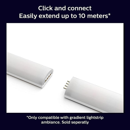 Philips Hue New Gradient Light Strip 1m Extension. for Syncing with Entertainment, Media and Music. with Bluetooth. Works with Alexa, Google Assistant and Apple Homekit.