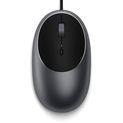 Satechi Aluminum C1 USB-C Wired Mouse – Optical Computer Mouse – For M2/ M1 MacBook Pro/Air, M2/ M1 iPad Pro/Air, M2 Mac Mini, iMac M1 (Space Gray