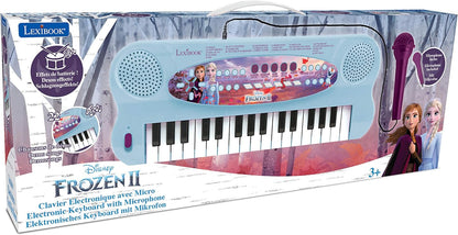 Lexibook, Frozen, Teclado electrónico, Piano 32 teclas, Micrófono para cantar, 22 canciones de demostración, Funciona con pilas, Azul/Morado, K703FZ