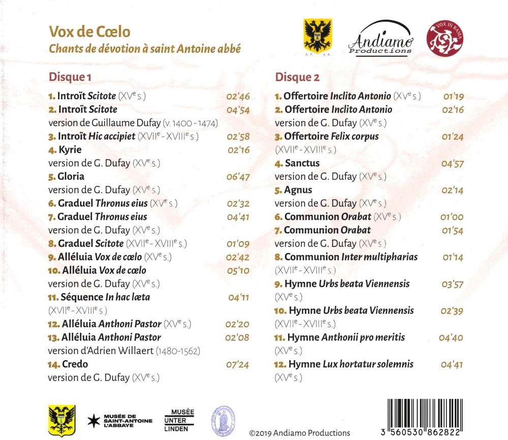 Vox de Caelo - Chants de Devotion a Saint Antoine Abbe