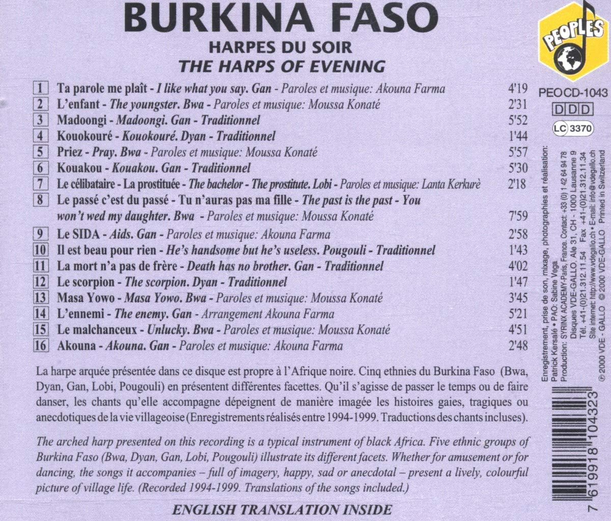 Burkina Faso : Harpes Du Soir
