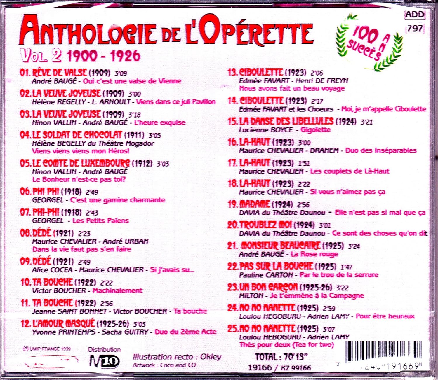 Anthologie der Operette Vol. 2 (1900-1926