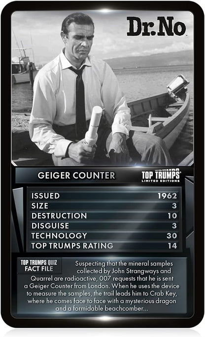 Top Trumps James Bond Gadgets and Vehicles Limited Editions Card Game, play with iconic gadgets and vehicles including Aston Martin DBS, Golden Gun and the Q Boat, for players aged 12 plus