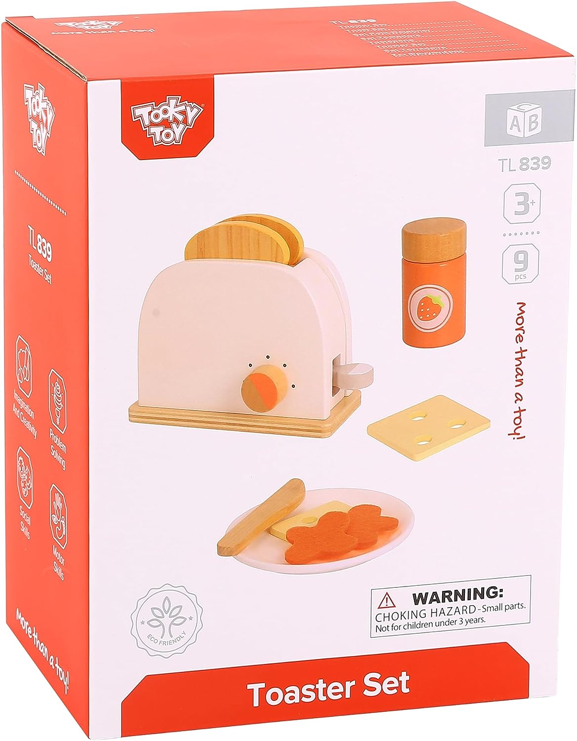 Tooky Toy TL839 Wooden Toaster Set