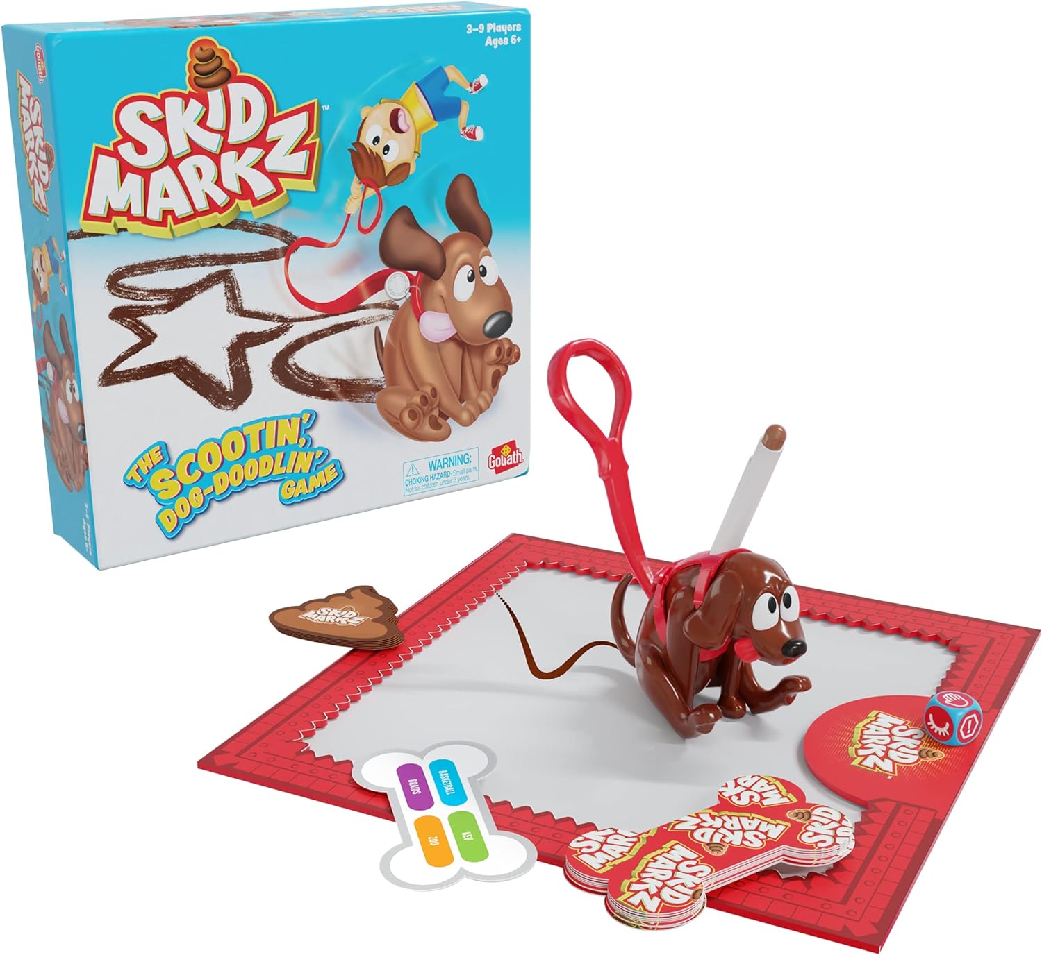 Goliath Games - Skid Markz, The Scootin, Dog-Doodlin Game for Kids, for 3-9 Players Ages 6+