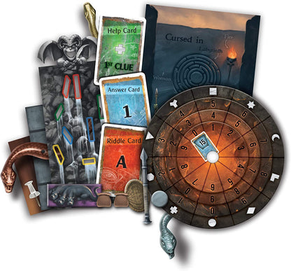 Thames & Kosmos - EXIT: The Cursed Labyrinth – Level: 2/5 - Unique Escape Room Game - 1 -4 Players - Puzzle Solving Strategy Board Games for Adults & Kids, Ages 10+ - 692860
