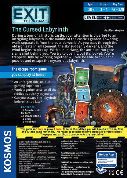 Thames & Kosmos - EXIT: The Cursed Labyrinth – Level: 2/5 - Unique Escape Room Game - 1 -4 Players - Puzzle Solving Strategy Board Games for Adults & Kids, Ages 10+ - 692860