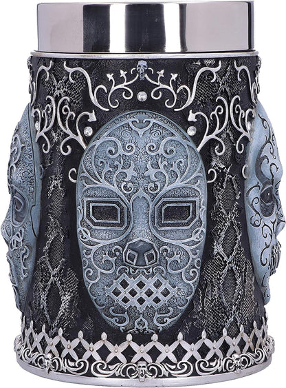 Nemesis Now Collectable Tankard Harry Potter Death Eater Mask Voldemort-Jarra Coleccionable, Resina, Plateado Y Negro, 1 Unidad (Paquete de 1