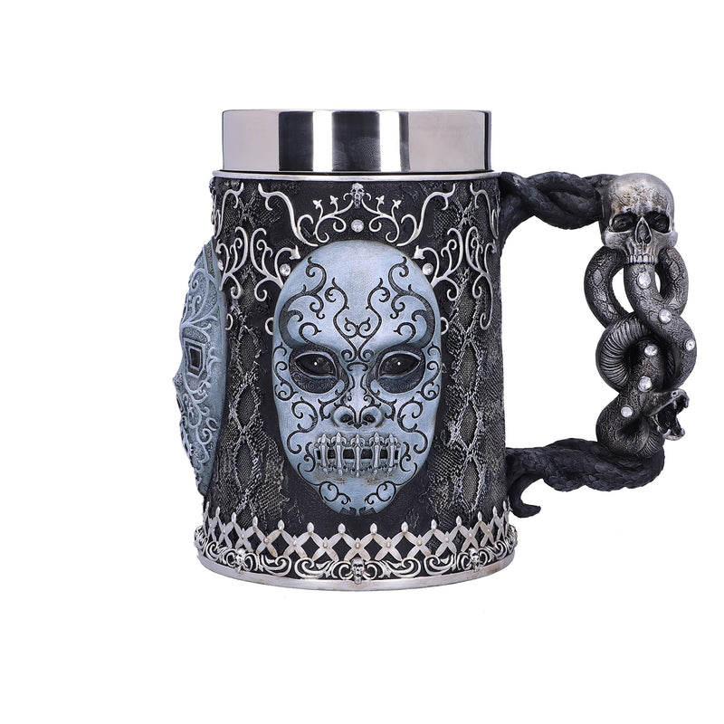 Nemesis Now Collectable Tankard Harry Potter Death Eater Mask Voldemort-Jarra Coleccionable, Resina, Plateado Y Negro, 1 Unidad (Paquete de 1