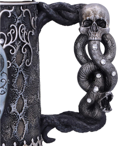 Nemesis Now Collectable Tankard Harry Potter Death Eater Mask Voldemort-Jarra Coleccionable, Resina, Plateado Y Negro, 1 Unidad (Paquete de 1