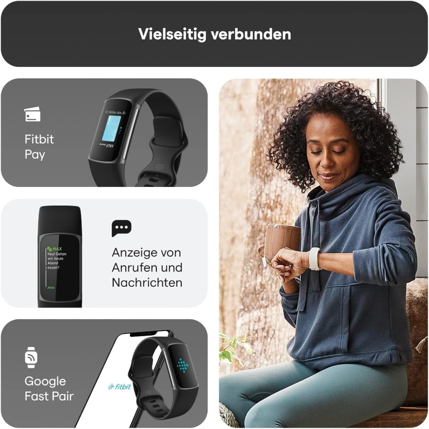 Fitbit Charge 5 Black stainless steel