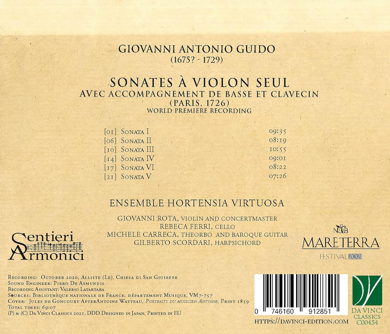 Guido: Sonates a Violon..