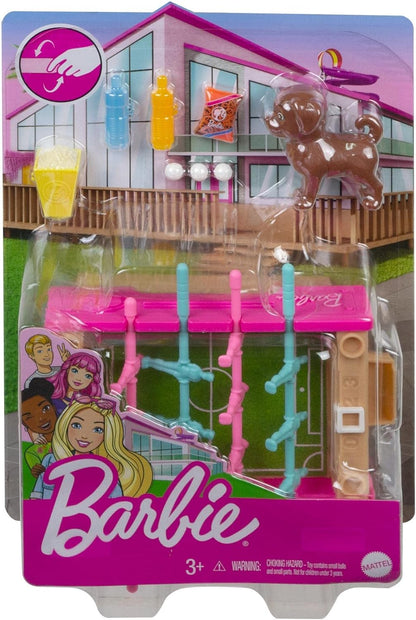 Barbie Set de Juego con futbolín, Perrito y Accesorios de Juguete para muñecas, Regalo para niñas y niños +3 años (Mattel GRG77