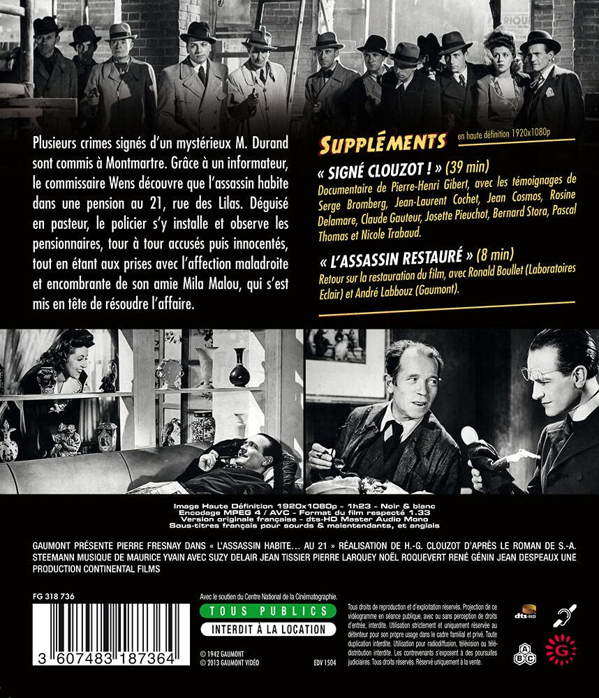 The Murderer Lives at Number 21 (1942) ( L'assassin habite... au 21 ) ( The Murderer Lives at Number Twenty One )