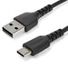 StarTech.com 1m USB A to USB C Charging Cable - Durable Fast Charge & Sync USB 2.0 to USB Type C Data Cord - Rugged TPE Jacket Aramid Fiber M/M 60W Black - Samsung S10, iPad Pro, Pixel (RUSB2AC1MB