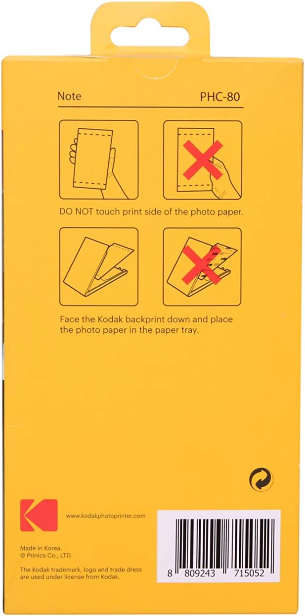 Kodak KPHC-80 Station W-LAN Photo Printer Cartridge PHc - Refill Cartridge and Photo Paper - 80 Sheets, white