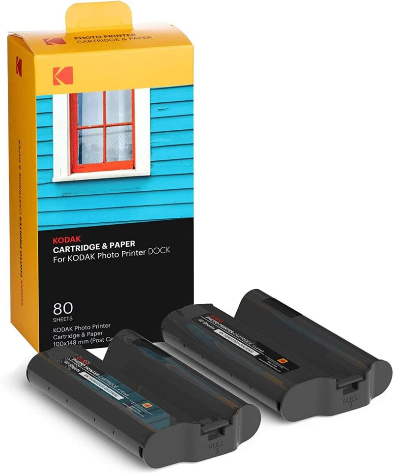 Kodak KPHC-80 Station W-LAN Photo Printer Cartridge PHc - Refill Cartridge and Photo Paper - 80 Sheets, white