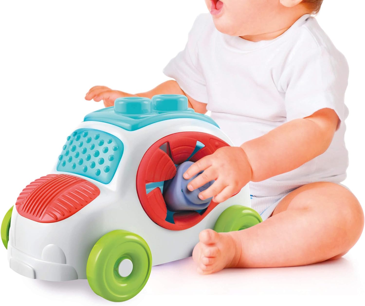Clementoni 17315 Soft Clemmy Sensory Car for Babies and Toddlers, Ages 6 Months Plus, Multi-Coloured