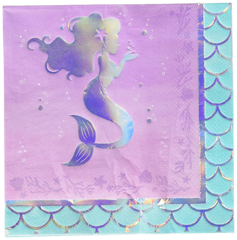Creative Party PC336715 Mermaid Theme Lunch Napkins - 16 Pcs 0.055x12.75x12.875inc.