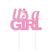 Creative Party PC335054 Girl Glitter Cake Topper-1 Pc, Plastic, Pink
