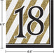 Creative Converting Black and Gold Number 18 Paper Luncheon Napkins,13"-16 Pcs, Happy Birthday
