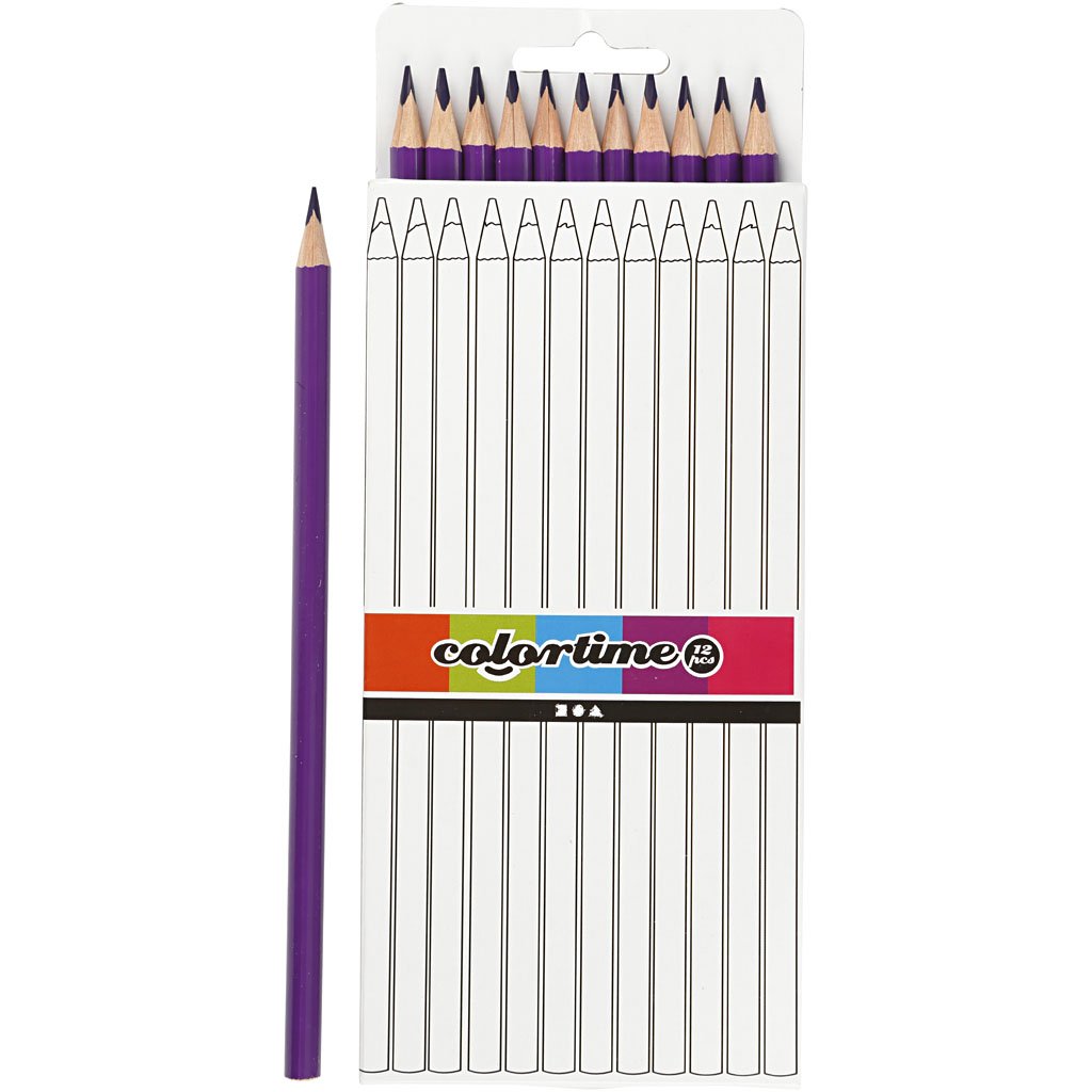 Colortime Pencil Crayons, Purple, One Size