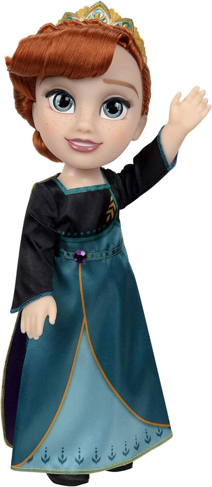 Disney Frozen 2 Anna Doll – 14” / 35cm Tall Articulated Doll Dressed in Iconic Fashion Dress with the Crest of Arendelle Tiara for Extra Play, For Girls Aged 3+