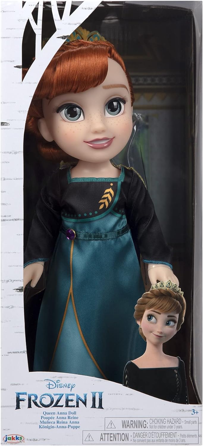 Disney Frozen 2 Anna Doll – 14” / 35cm Tall Articulated Doll Dressed in Iconic Fashion Dress with the Crest of Arendelle Tiara for Extra Play, For Girls Aged 3+