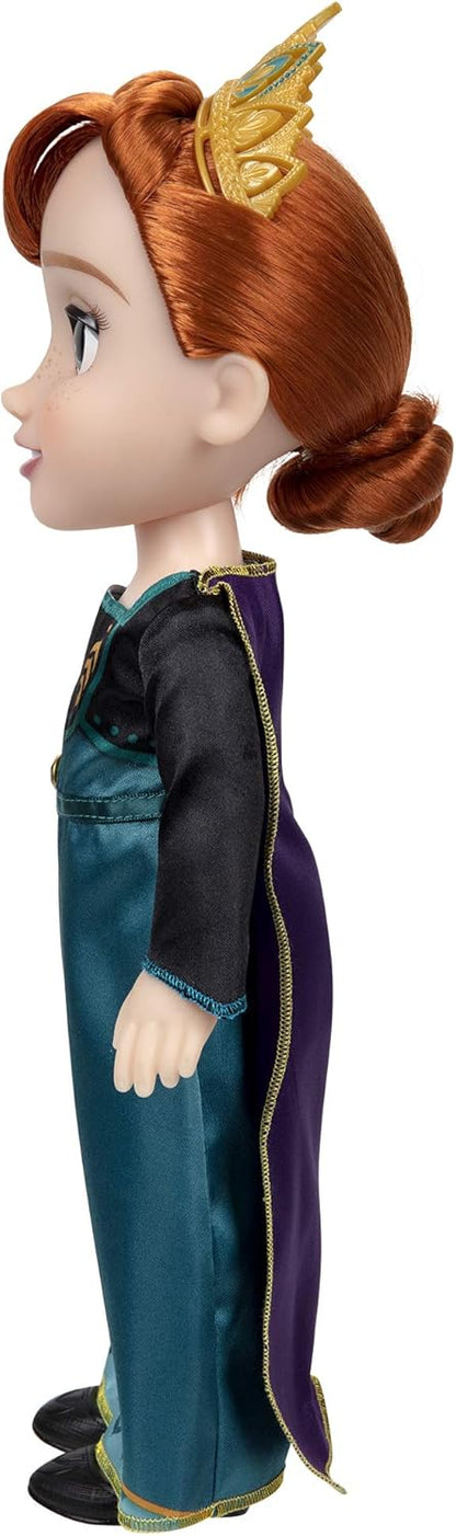 Disney Frozen 2 Anna Doll – 14” / 35cm Tall Articulated Doll Dressed in Iconic Fashion Dress with the Crest of Arendelle Tiara for Extra Play, For Girls Aged 3+
