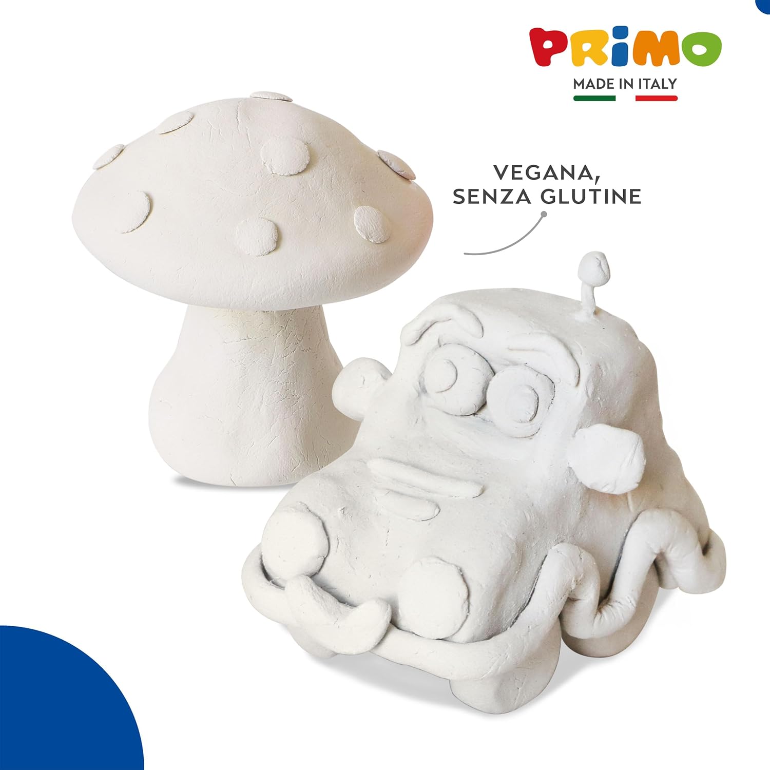 PRIMO - Pâte à Modeler, Bloc d'Argile 500g pour Créer des Formes, Jeux pour enfants de 3 Ans, Travaux Créatifs et Hobby, Sèche à l'Air, Se Travaille avec les Mains Humides, Pas Besoin de Cuisson