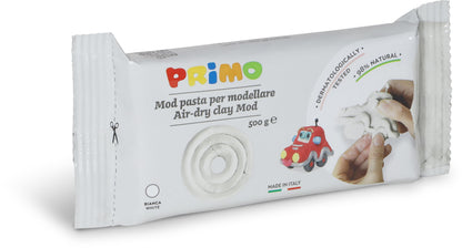 PRIMO - Pâte à Modeler, Bloc d'Argile 500g pour Créer des Formes, Jeux pour enfants de 3 Ans, Travaux Créatifs et Hobby, Sèche à l'Air, Se Travaille avec les Mains Humides, Pas Besoin de Cuisson
